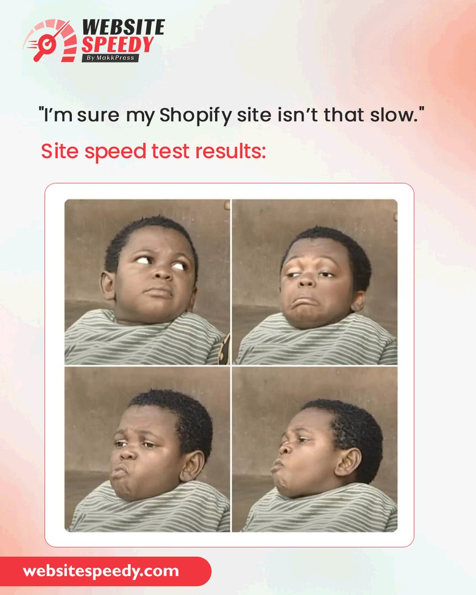 WebsiteSpeedy's tweet image. That face when PageSpeed Insights humbles you 😬
👉 Get your @Shopify site lightning fast with Website Speedy
Don’t settle for slow. Speed up at websitespeedy.com
#WebsiteSpeed #WebPerformance #SpeedMatters #ShopifyOptimization #DigitalGrowth #ConversionBoost #TechMeme