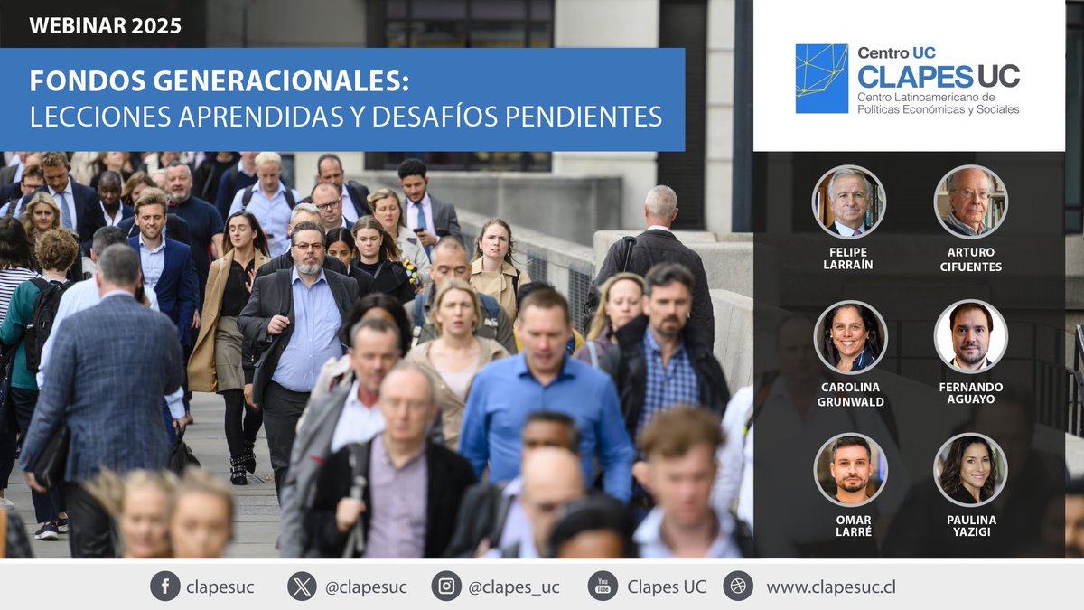 PRONTO EN VIVO 🔴| Estamos a minutos de dar inicio a nuestro webinar “Fondos Generacionales: Lecciones Aprendidas y Desafíos Pendientes" 💼📊

¡Conéctate a las 09:00 am! y acompáñanos a analizar los criterios de #inversión, control de riesgos y experiencias internacionales sobre