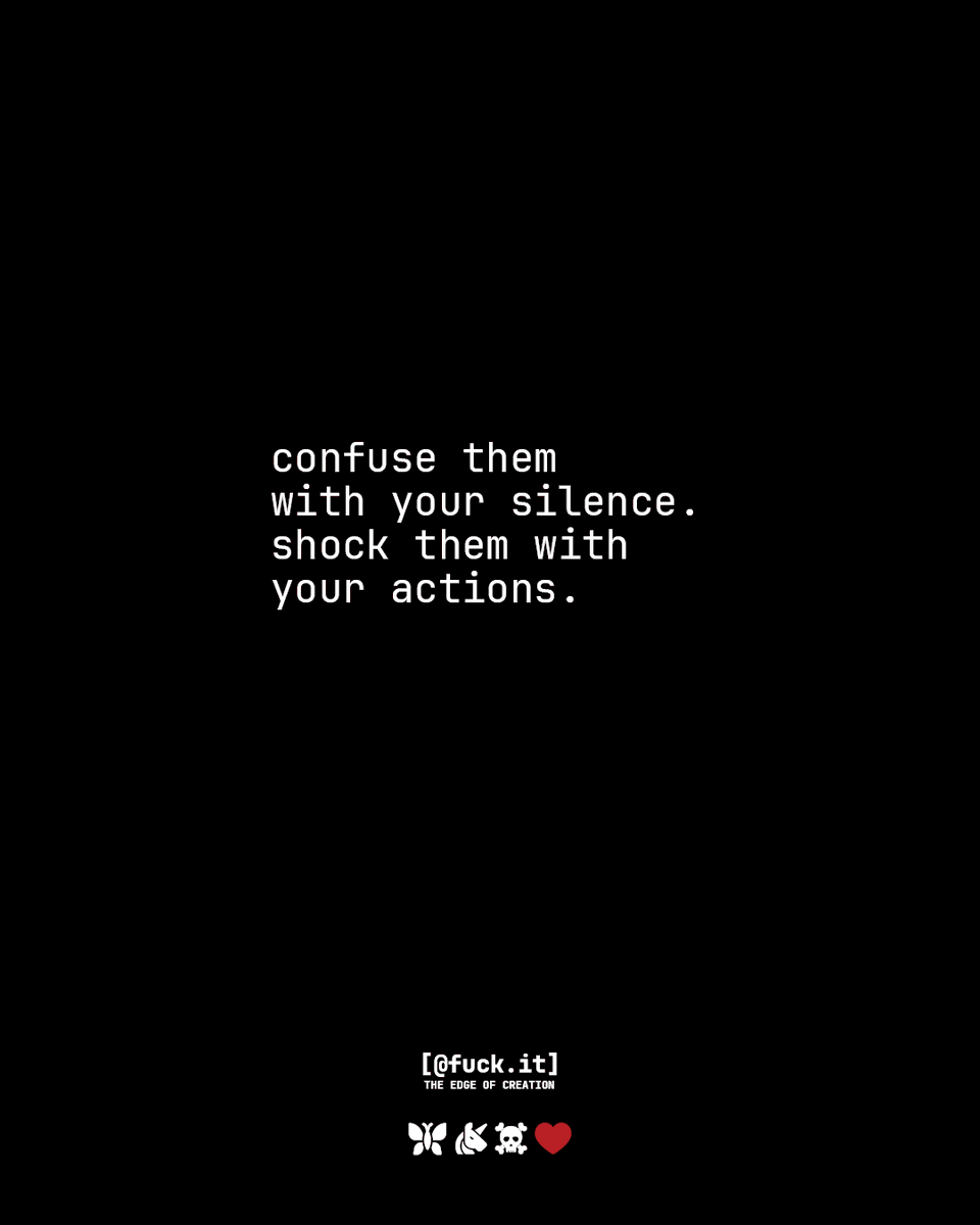 move in silence. let the world choke on the echo.

follow <a href="/fuckitofc/">@fuck.it</a>  - real ones don’t announce the storm.

EMAIL WITH ATTITUDE.
PURE. SECURE. EXCLUSIVE.
deserve an address? check fuck.it

#fuckit #doitanyway #rebelmindset #unfuckwithable #boldmoves #selftrust