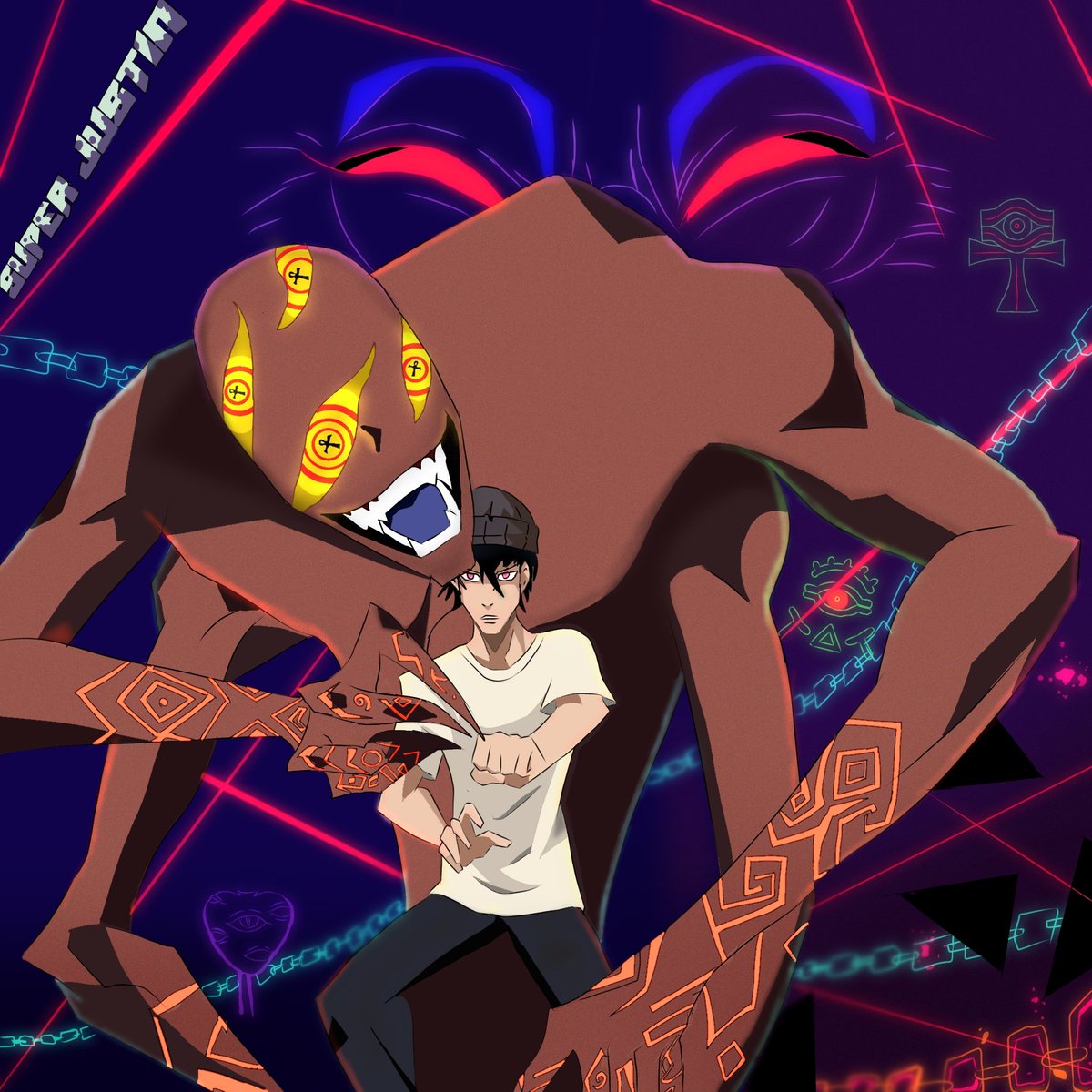 It's almost that time of year! 🎃 so I let the spooky vibes dictate the theme. This isn't just an entry, it's a tribute to the season😉
Here’s my take on <a href="/superjustinnn/">superjustin</a> Azuki 1399 for
#superjustinart competition.