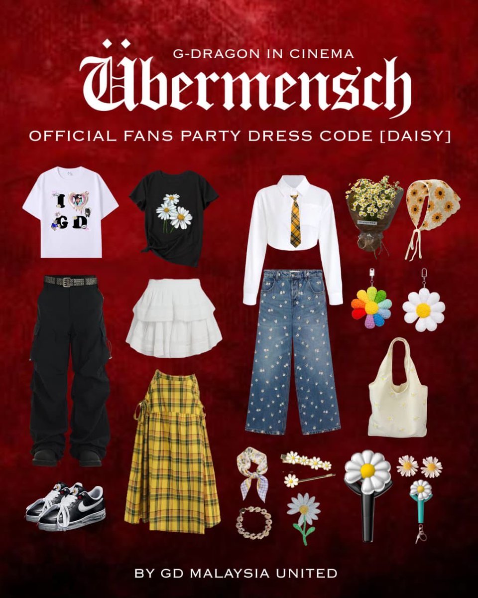 gdmsiaunited's tweet image. 𝐎𝐟𝐟𝐢𝐜𝐢𝐚𝐥 𝐅𝐚𝐧𝐬 𝐏𝐚𝐫𝐭𝐲 𝐅𝐫𝐞𝐞𝐛𝐢𝐞𝐬 𝐃𝐫𝐞𝐬𝐬𝐜𝐨𝐝𝐞: [𝑫𝒂𝒊𝒔𝒚]🌼✨

Let's fill the party with beautiful daisies &amp;amp; love for GD!💛

*Dress code is completely optional and not compulsory*