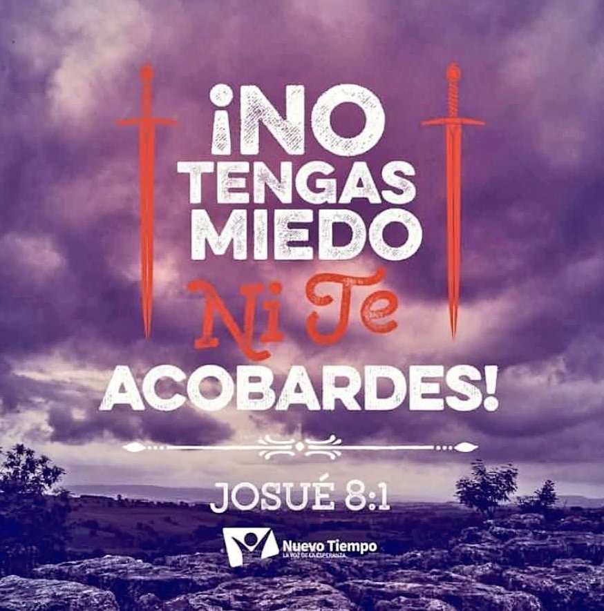 "¡No tengas miedo ni te desanimes! Toma contigo a todo el ejército y ataquen la ciudad de Hai. Yo les daré la victoria sobre su rey y su ejército; se apropiarán de su ciudad y de todo el territorio q la rodea". Josué 8:1 #PrimeroDios #rpsp #Biblia #Adventist #Faith #spirituality