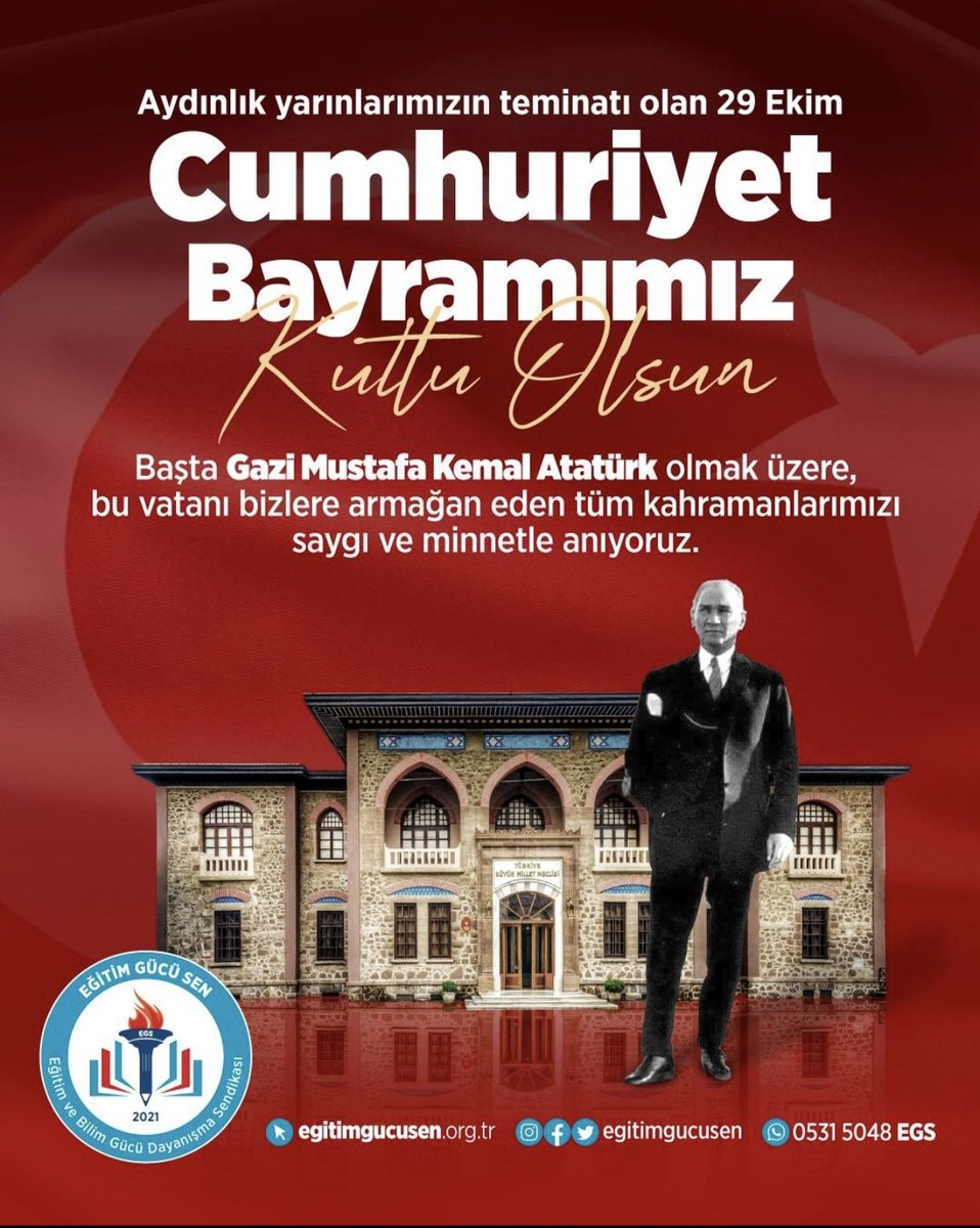 Bundan tam 102 yıl önce sönmemek üzere bir meşale yakıldı; adı Cumhuriyet'ti. 
O meşale bugün milyonlarca yürekte, aklımızda ve geleceğimizde yanmaya devam ediyor. Bu sönmeyen ışığın rehberliğinde, başta Gazi Mustafa Kemal Atatürk olmak üzere tüm kahramanlarımızı saygı ve minnet