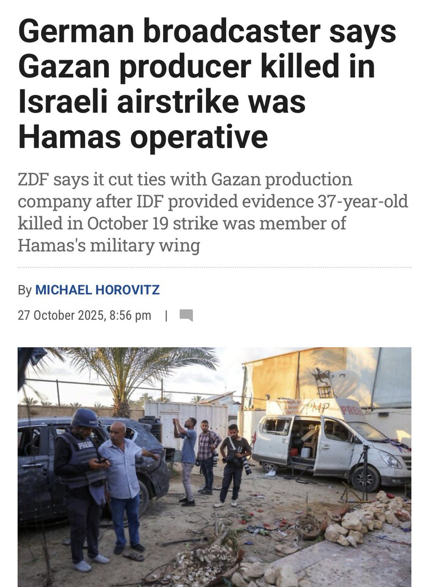 Remember when the German broadcaster ZDF and its partner production company PMP accused the IDF of killing one of their employees in an airstrike in Gaza and demanded answers from the military?

The answer came, and it turns out the PMP employee was a Hamas terrorist.

ZDF has
