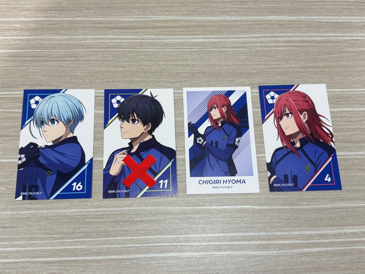 mnm_mv2's tweet photo. ブルーロック 新宿 マルイ 交換

イラストカード
譲）千切 氷織

ポストカード
譲）乙夜 千切

求）凪

郵送希望です。お気軽にお声がけ下さい。 https://t.co/FLlBjIrSev