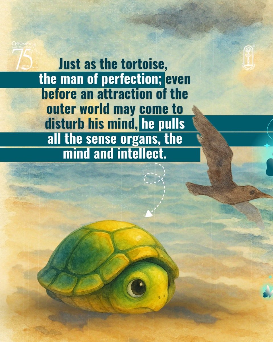 Chinmayananda's tweet image. Learn to master the tortoise way! Can you pull back like the tortoise today and everyday? Comment below!

#masteryourmind #protectyourself #mindfulnessmatters #mindmanagement #mentalclarity #spiritualintelligence #strongmind #wordsofwisdomfortoday #selfdiscipline
