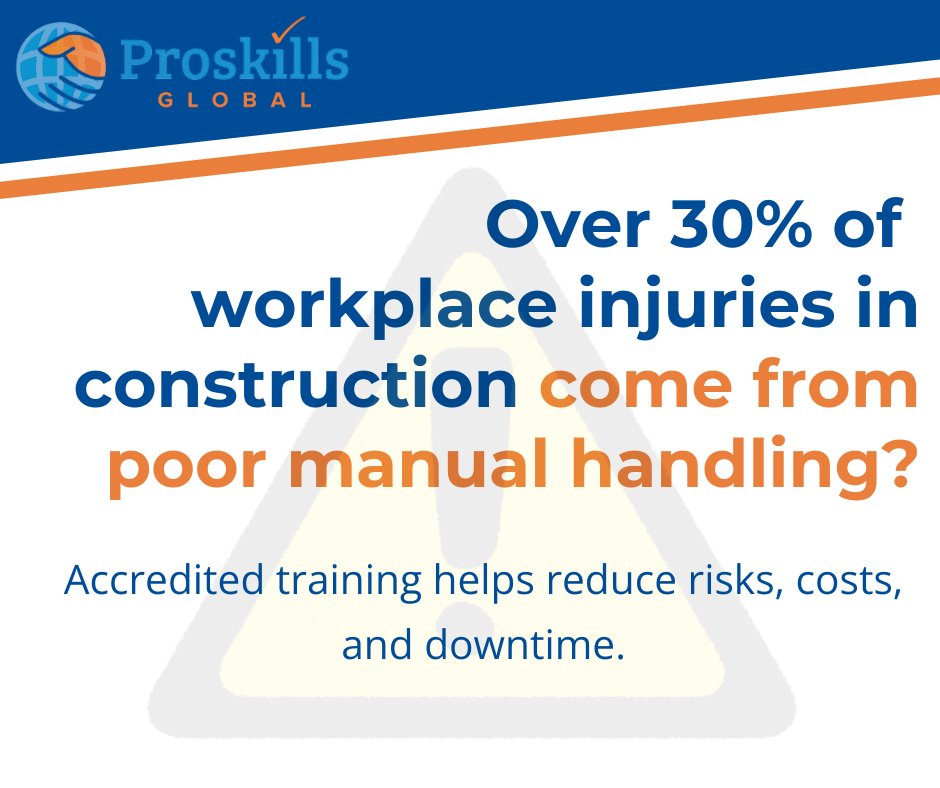 ProskillsGlobal's tweet image. ❗Did you know: Over 30% of workplace injuries in construction come from poor manual handling?

✅ Accredited training helps reduce risks, costs, and downtime.

👉Explore our Health &amp;amp; Safety courses: proskillsglobal.co.uk/city-guilds-ac…

#WorkplaceSafety #TrainingMatters