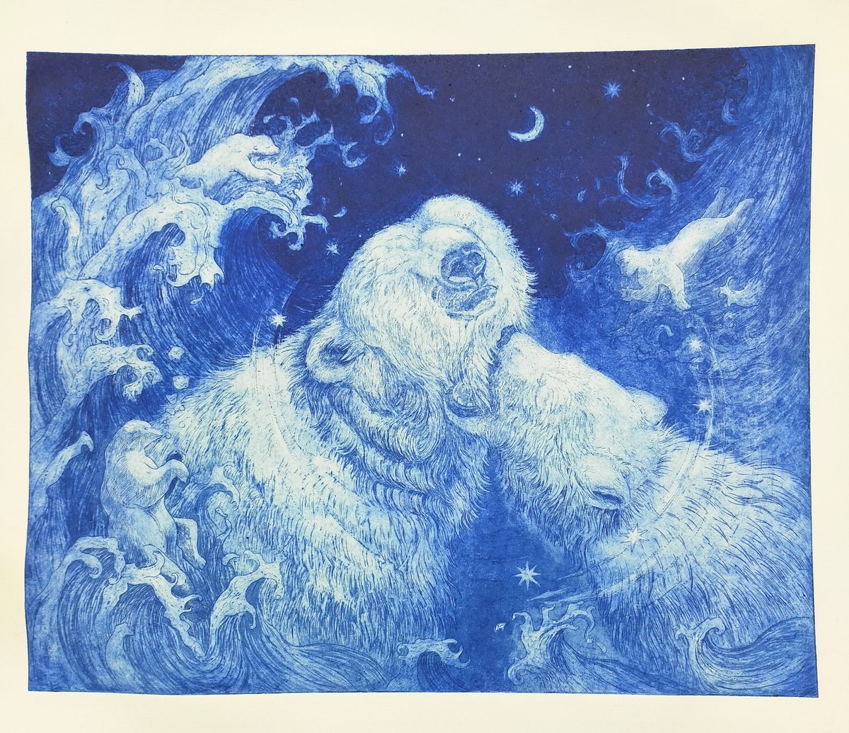 今年ラス2❗️手作額付き銅版画　title「ひらめきニャンコ」 今年ラス2❗️手作額付き銅版画 title「ひらめきニャンコ」 今月ラス2