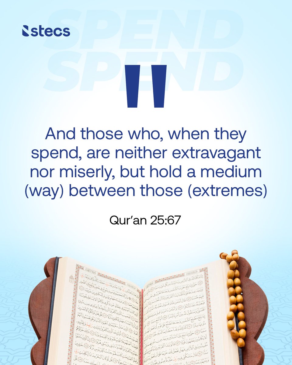 Islam teaches balance, even in spending.
Being responsible with money isn’t about restriction, it’s about intention.

It’s about spending where it benefits you and others, without waste or greed.

#HalalFinance #FaithAndFinance #EthicalBanking #STECS