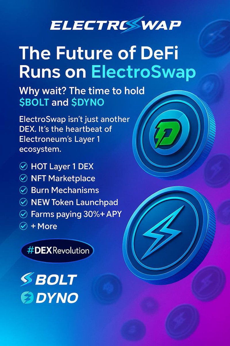 cryptojays's tweet image. ⚡️ @ElectroSwap_Dex