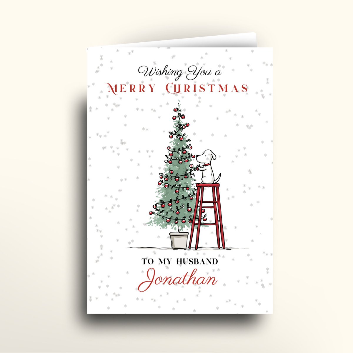 imagiiDesigns's tweet photo. Completely personalised charming Christmas card featuring a sweet dog decorating a festive tree beneath softly falling snow. With hand-drawn warmth and a touch of whimsy, this card perfectly captures the simple joy and magic of the holiday season. #greetingcards #christmascards https://t.co/mEcQ0izuWf