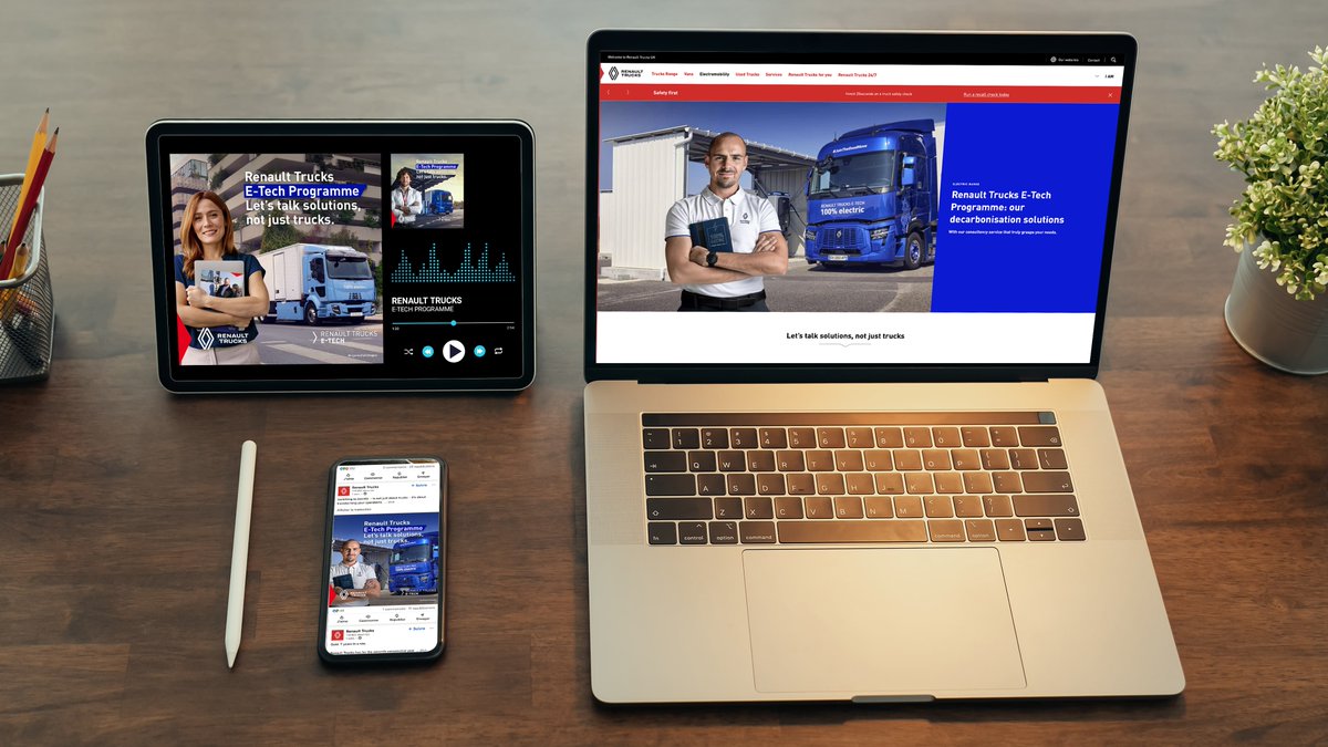 laReclame's tweet image. Déployée depuis octobre 2025 en France, Allemagne et Pays-Bas, cette campagne illustre la volonté de Renault Trucks d&apos;être un acteur de référence dans les solutions zéro-émission.

Pour en savoir plus, rendez-vous sur #ScanBook : lareclame.fr/serviceplan/re…