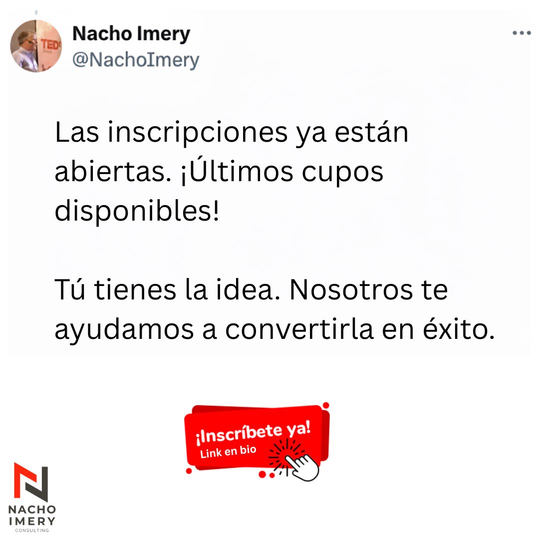 Inscripciones abiertas. Reserva tu cupo ya!