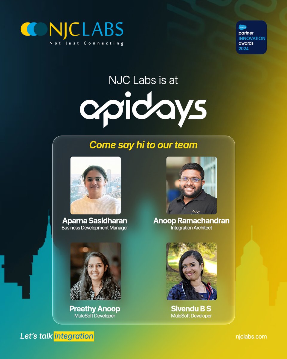 njclabs's tweet image. The NJC Labs team is at API Days, connecting, learning, and sharing ideas on the future of integration and digital transformation.

Let’s talk integrations that transform enterprises. 🚀
#APIDays #MuleSoft #DigitalTransformation