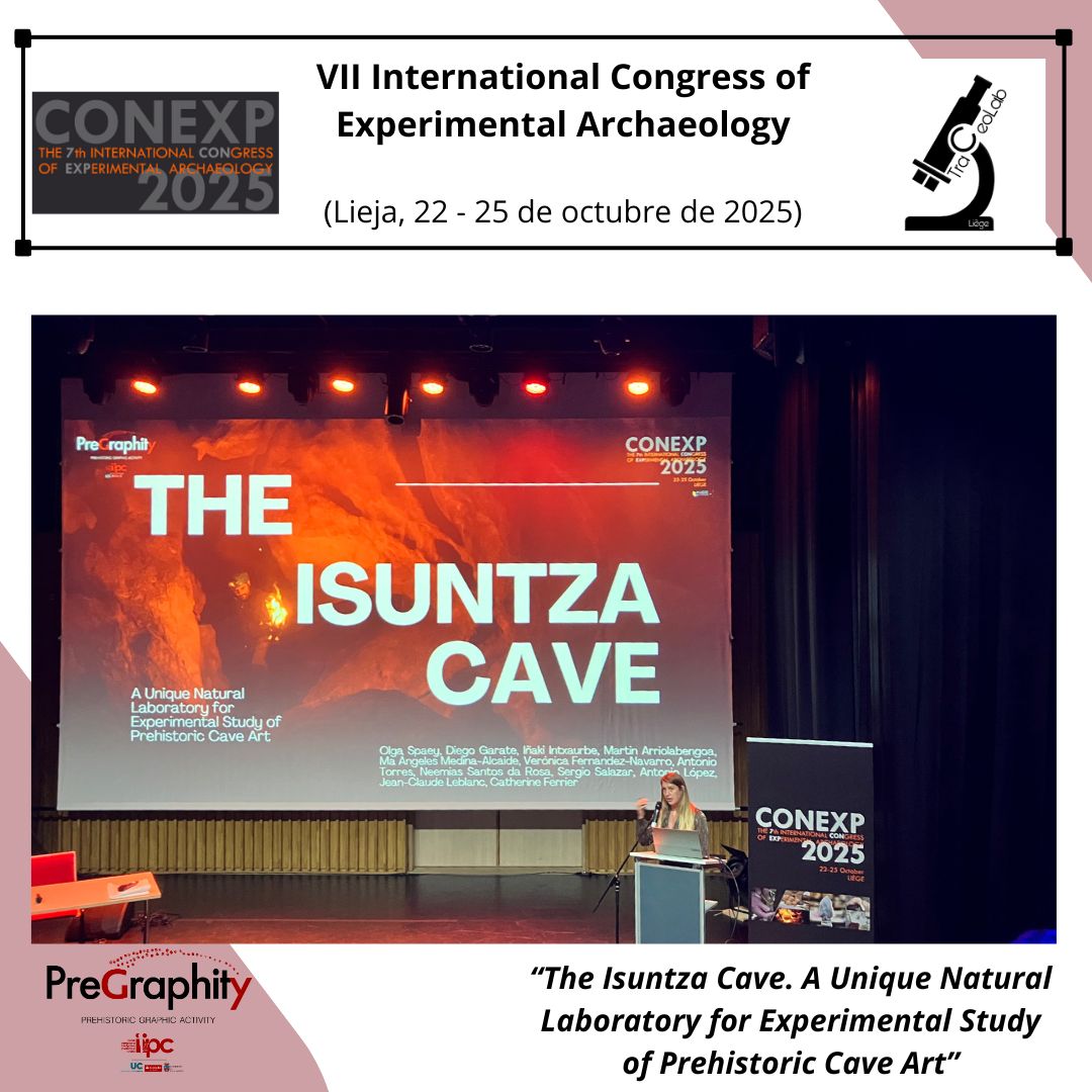 PreGraphity's tweet photo. Last week, our colleagues Olga Spaey (@olgaspaey ) and Martín Carnicero (@martincarnicero ) participated in the 7th CONEXP, held at the ULiège, with presentations on Palaeolithic art and experimental archaeology applied to its study and understanding. https://t.co/u1HnnqrqWr
