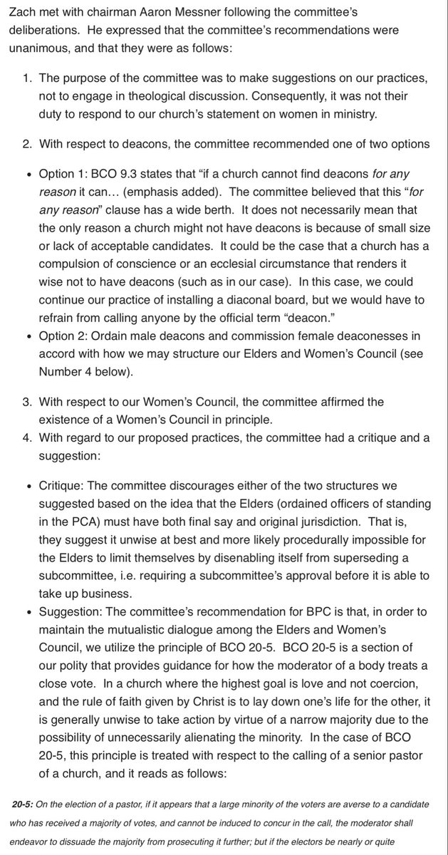 thisisfoster's tweet image. It is beyond dispute that there are functional female officers in the PCA...

This letter makes it abundantly clear that the leadership of Brookhaven Presbyterian Church (BPC) is pressuring their local presbytery to compromise on the PCA’s required practices regarding male-only…