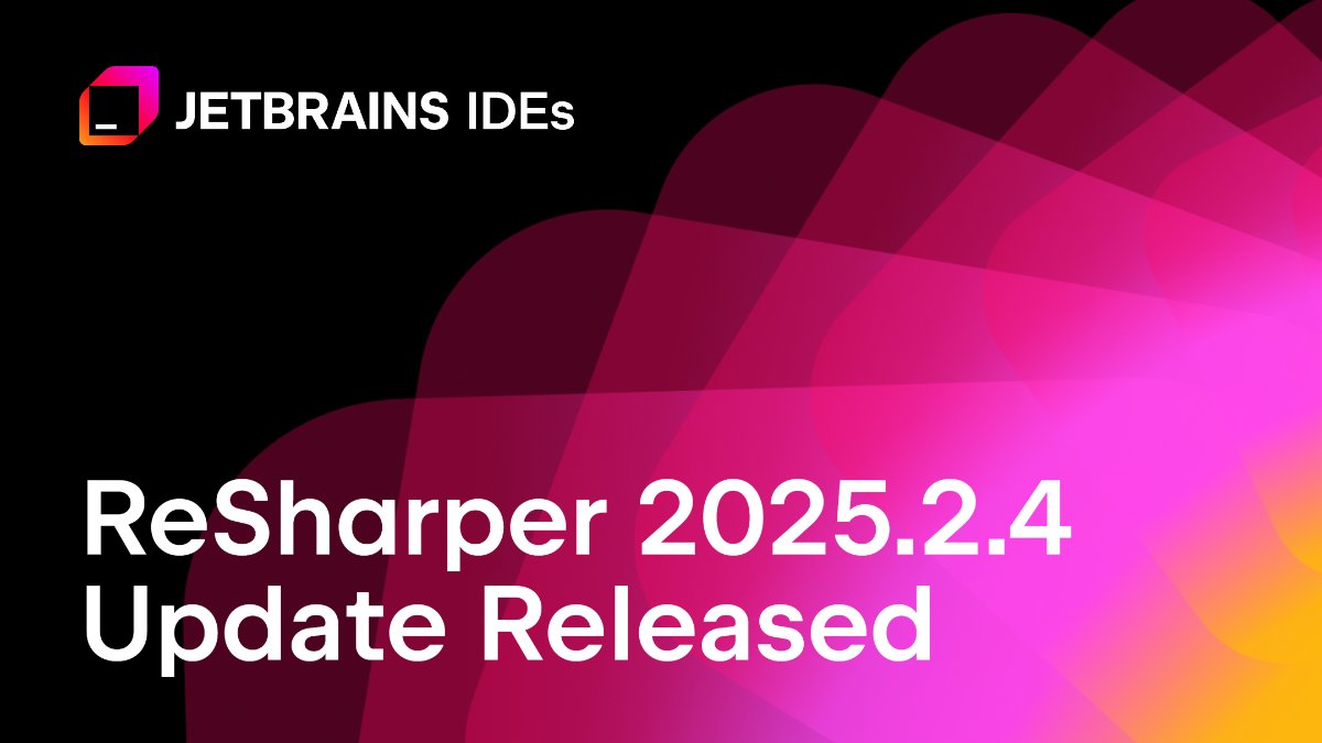 resharper's tweet image. 🛠 ReSharper 2025.2.4 is here!

This update brings:
🔹 The return of the @teamcity extension
🔹 A few critical fixes for the stability and usability of ReSharper

See what’s been fixed 👉 jb.gg/dotnet-2025-2-4