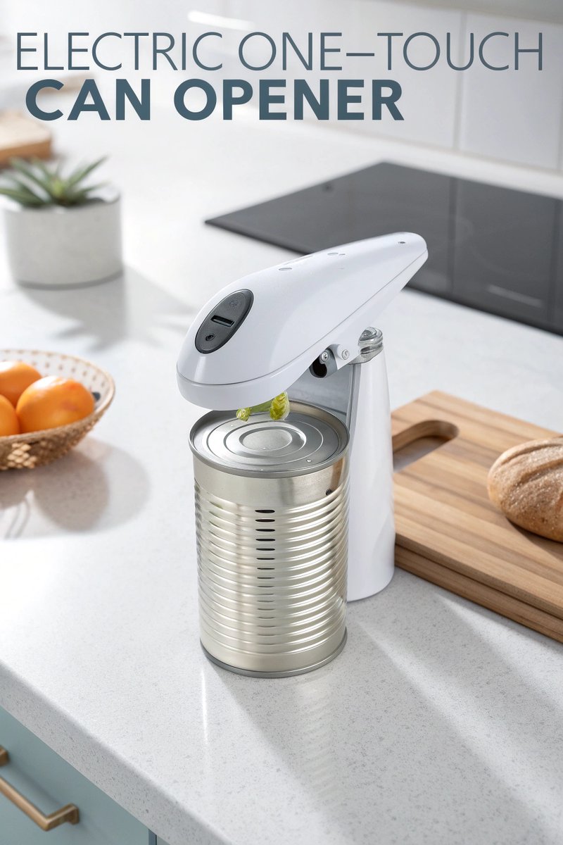alassnaf's tweet image. Open cans effortlessly with this Electric One-Touch Can Opener! 🥫 Perfect for seniors or anyone with arthritis - it’s battery-operated, magnetic, and delivers smooth, safe edges every time. 
amzn.to/4htNXY1
#SmartKitchen #CanOpener #KitchenGadgets