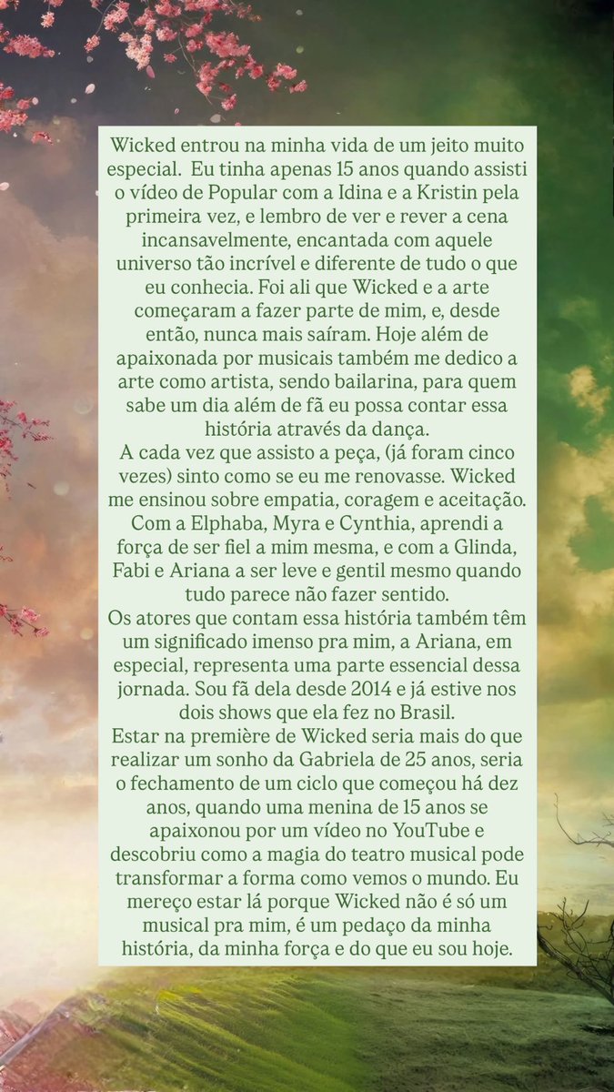 wildstdrexm's tweet photo. por causa de wicked, tudo mudou em mim 🩷🧹🫧💚

#EuNaPremiereDeWicked
@wickedmusicalbr @universalpicsbr @tvglobo https://t.co/4LWuG6LW07