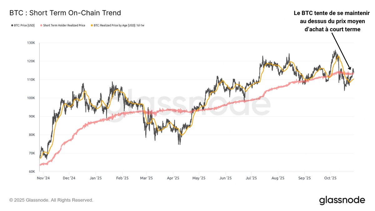 profchaine's tweet photo. [On-Chain] Après la purge de mi-octobre, la dynamique à court terme du #Bitcoin s'améliore !

Toutefois, si le marché parvient à se maintenir assez haut pour le moment, des signes précoces de ralentissement à long terme se manifestent 👀

On fait le point ici 👇

1/11 https://t.co/yyrjTdpzuv