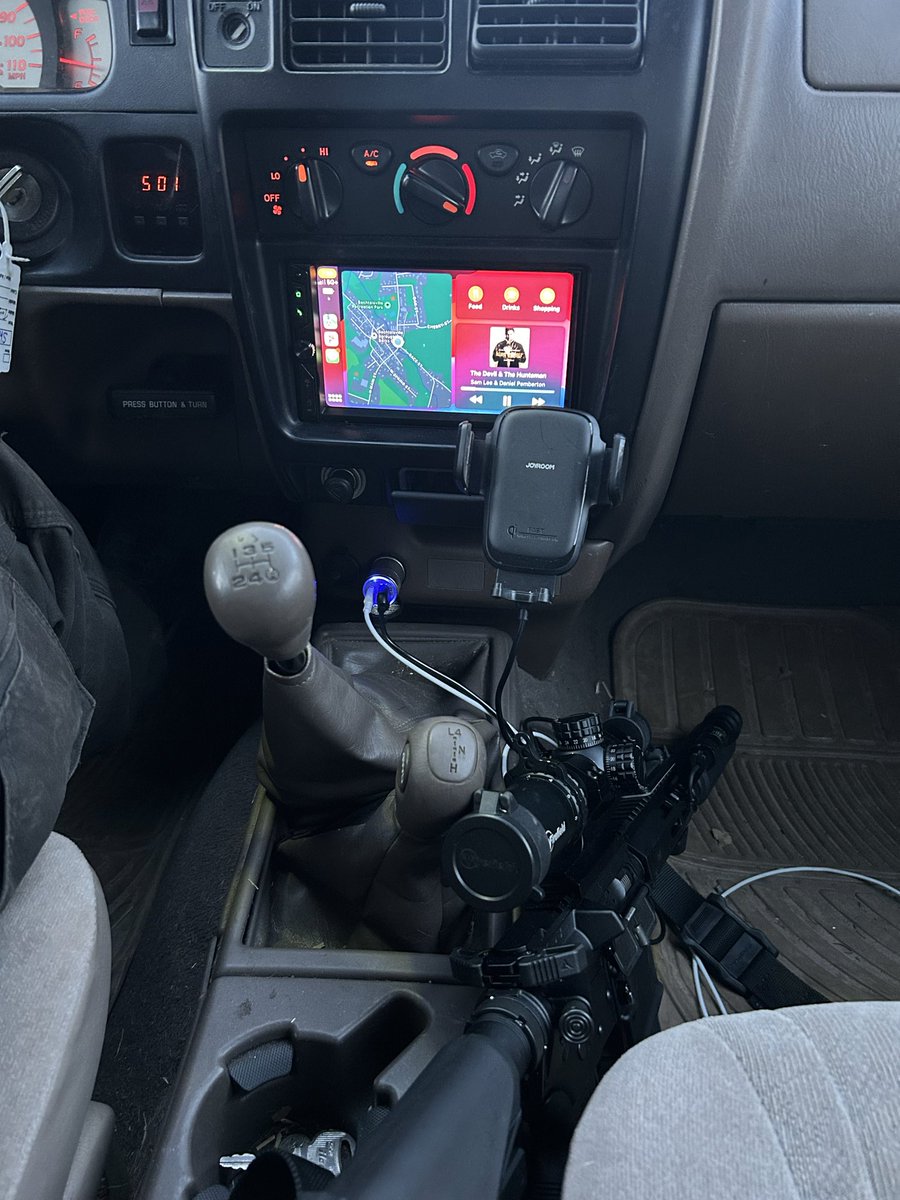 Stereo upgrade complete. Next will be a lockable mount for the .300blk edc so it’s not just wedged in the seat all the time.