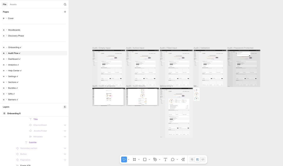 uiuxadrian's tweet image. Our process for product sprints:
Moodboards for visual direction → product audit → identify UX improvements → redesign every flow → polish visual hierarchy → deliver dev-ready files with components + design system
Few weeks to go from functional to exceptional.