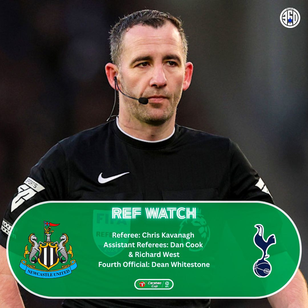 NUFC360's tweet image. Referee Chris Kavanagh will be the man in the middle as we take on Spurs on the Carabao Cup 4th Round tomorrow. 

#NUFC