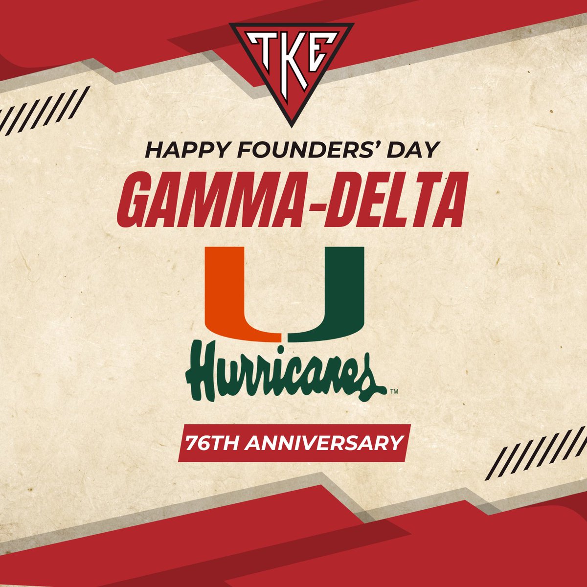 TKE_Fraternity's tweet photo. Happy 76th Founders' Day to the men of Gamma-Delta (Miami)! They are doing some great things in the 305! Find out more and reconnect by emailing us tkeogc@tke.org. #TKEnation https://t.co/7ecPjygVPe