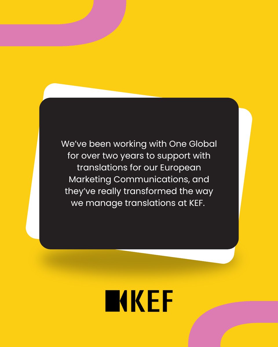 OneGlobalUK's tweet photo. Receiving great feedback is always amazing, especially when its from a partner as prestigious as @KEFAudio 🥳

#localization #translation #languageservices https://t.co/AWtiB6nAOm
