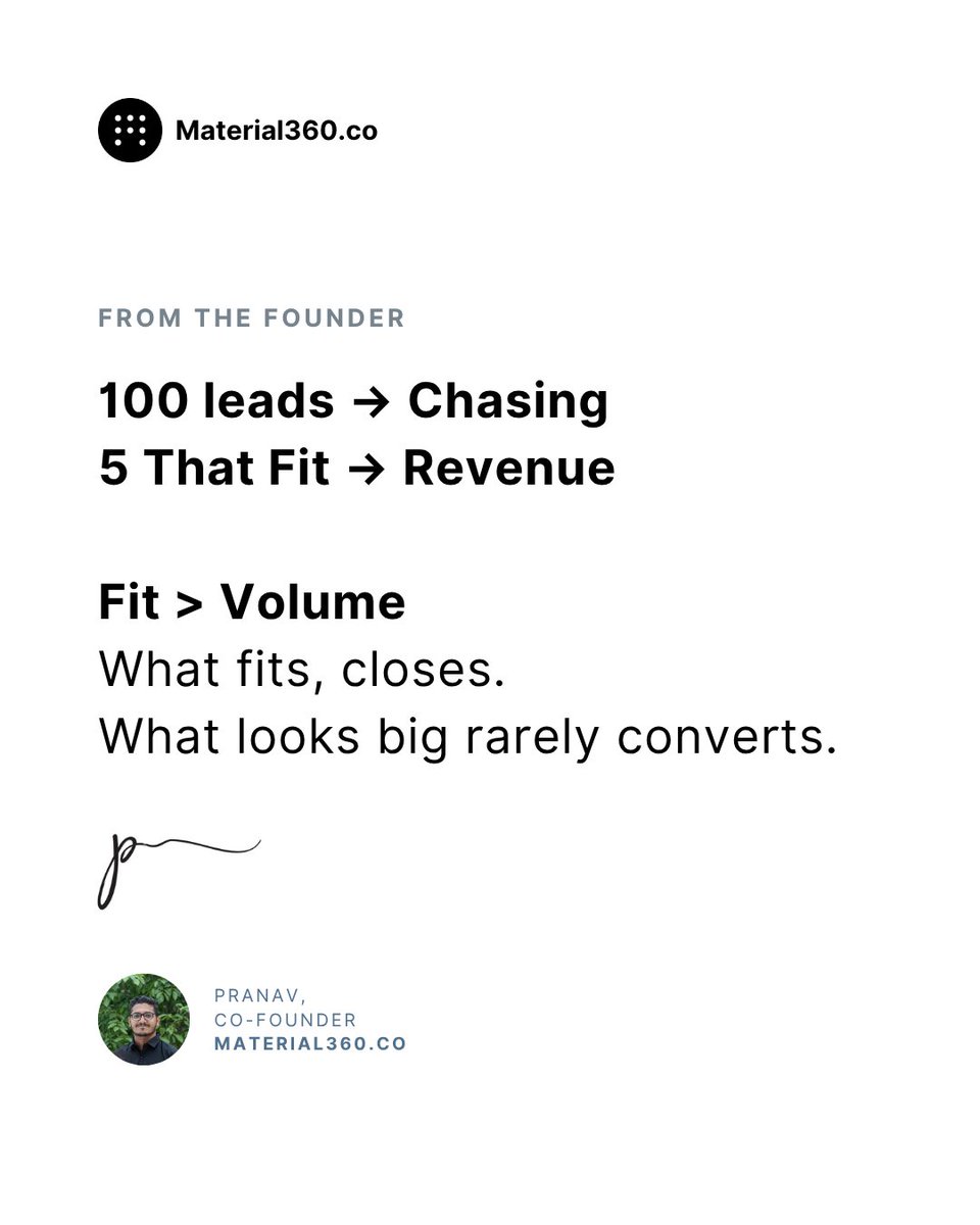 material360co's tweet photo. Onboard360: Fit over volume. Always.

Request invite at https://t.co/bX6i0pgzED

#DesignFirmsThatScale #QualifiedOpportunities #ClientAcquisitionPartner #ScaleWithIntent #Material360 #Onboard360 https://t.co/u75pPybQBD