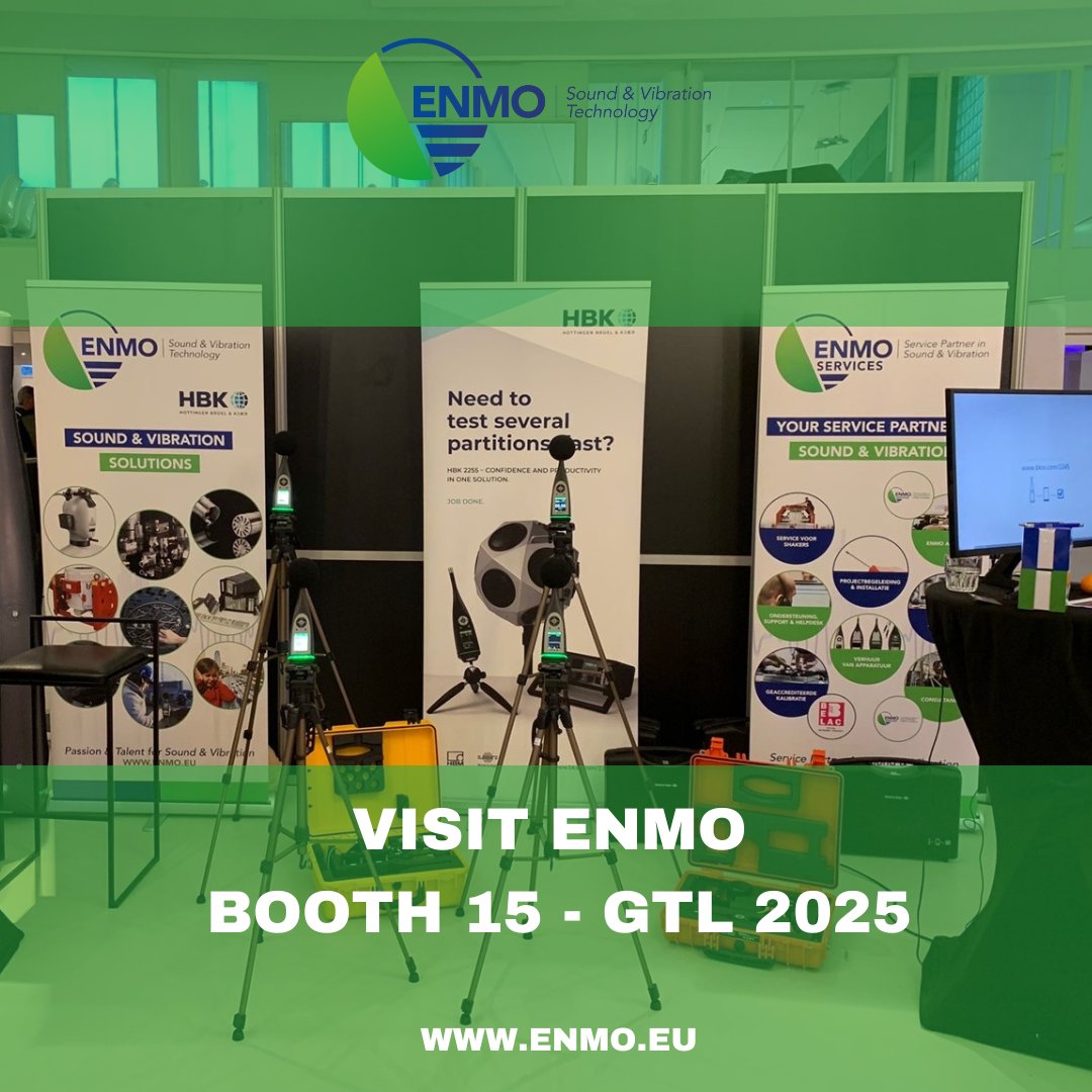 Join ENMO Sound &amp; Vibration Technology at GTL 2025 in Hilversum, Nov 11–12! Visit Booth 15 to see our HBK sound level meters, ENMO Services &amp; accredited calibrations. Take the “Guess the Image” challenge and win a prize! Who dares? 
#GTL2025 #soundandvibration #geluidentrilling