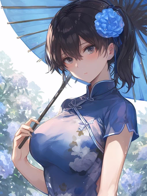 おはようございます倉津です 最近は晴れの日もあれば雨が降ったり天気が不安定ですね 常に折りたたみ傘が手放せない感じです というわけで傘をさした加賀さんです 背景が季節外れなのは見なかったことにしてください #艦これ