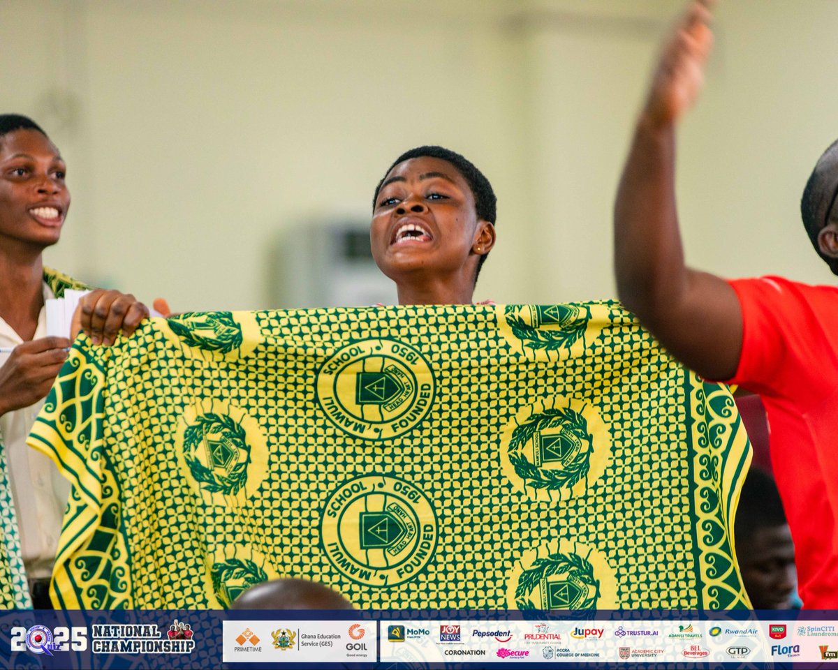 NSMQGhana's tweet photo. AUDITORIUM 900:

End of Round 4:

Mawuli School: 48pts
Berekum Presby SHS: 30pts
Armed Forces SHTS: 29pts

#NSMQ2025 #NSMQOneEighth #Primetime https://t.co/pQSLGtDJyJ