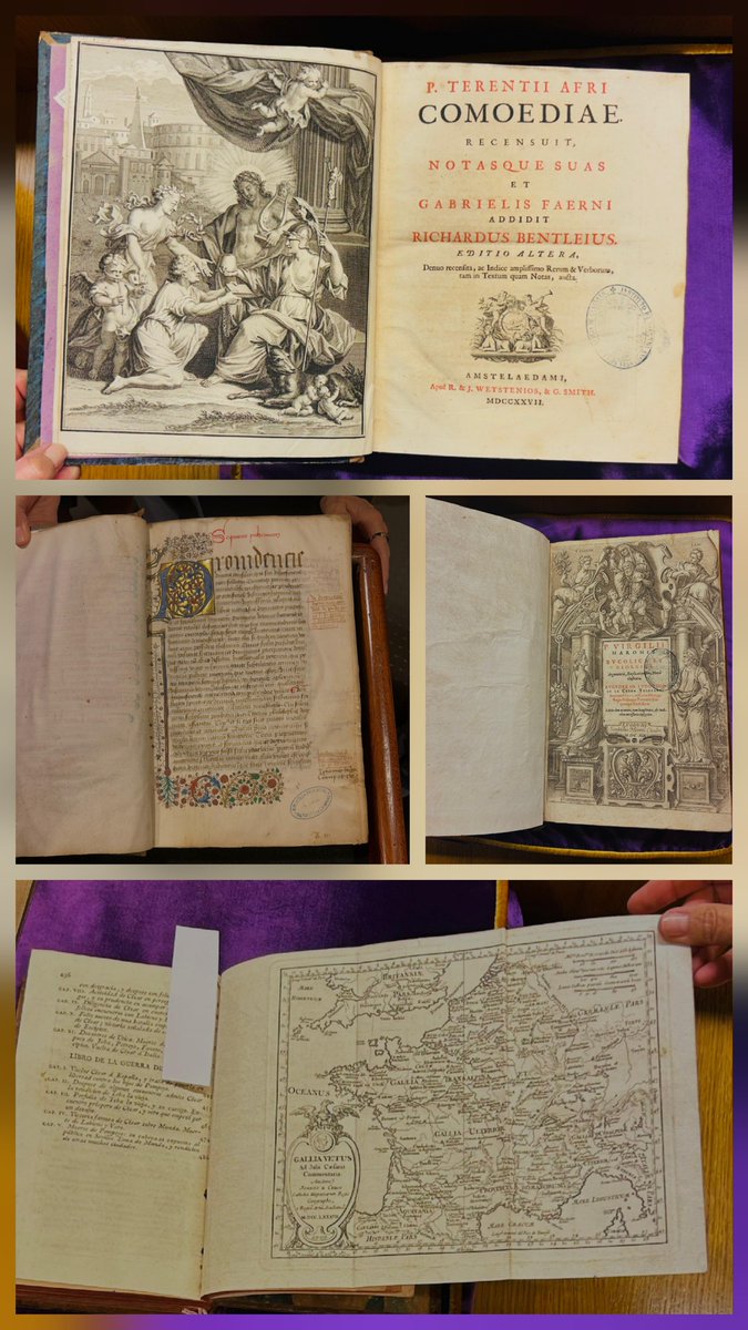 ULL's tweet photo. 📜 Alumnado del Grado de Estudios Clásicos de la #ULL ha visitado recientemente el Fondo Antiguo de la @BibliotecaULL.

Durante esta actividad el estudiantado ha podido conocer algunos de los grabados que se conservan, como el de las comedias de Terencio, impresas en Ámsterdam en 1727, o el incunable De Bello Peloponesiaco del siglo XV.