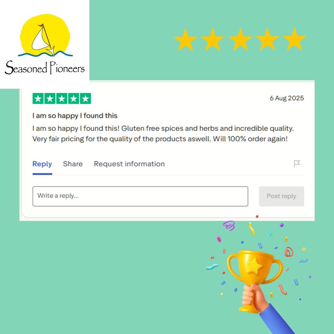 Listen to Trust Pilot! ⭐ ⭐ ⭐ ⭐ ⭐ 

If you have feedback for our products, leave a review with Trust Pilot! 
uk.trustpilot.com/review/www.sea…  #review #herbsandspices #thebestspices #seasonedpioneers