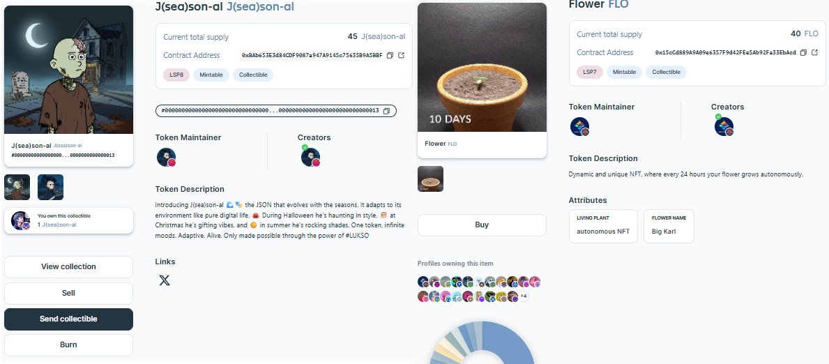 KaliYuga_e119's tweet image. Two NFT projects that harness the power of LSP7/8
Metadata that changes based on the creator’s creativity — or tracks the growth of a plant day by day!

All of it connected to a REAL DIGITAL IDENTITY.

@Iamjsonpfp @OfSons11227 @lukso_io @ERC725Account @Universal_Every #LUKSO $LYX