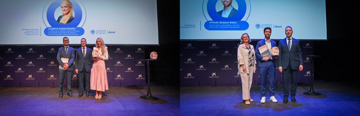 ✨ Alumni UPV Connect 2025 ✨

El jueves entregamos las distinciones Alumni Destacada/o 2025 a:

🏅 Angélica Anglés, por su trayectoria en exploración espacial
🏅 Alfredo Quijano, por su labor científica y emprendedora en biotecnología

Más información en: alumni.upv.es/es/noticias/al…