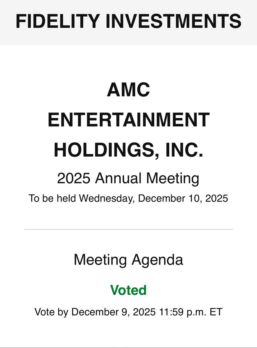 dollar_bill59's tweet photo. The most important $AMC vote 🗳️ is allowing @CEOAdam to have the additional shares on hand for capital raise and destroy our debt once and for all!
I VOTES 🗳️ “FOR” you do you. https://t.co/8HzzcgbgS3