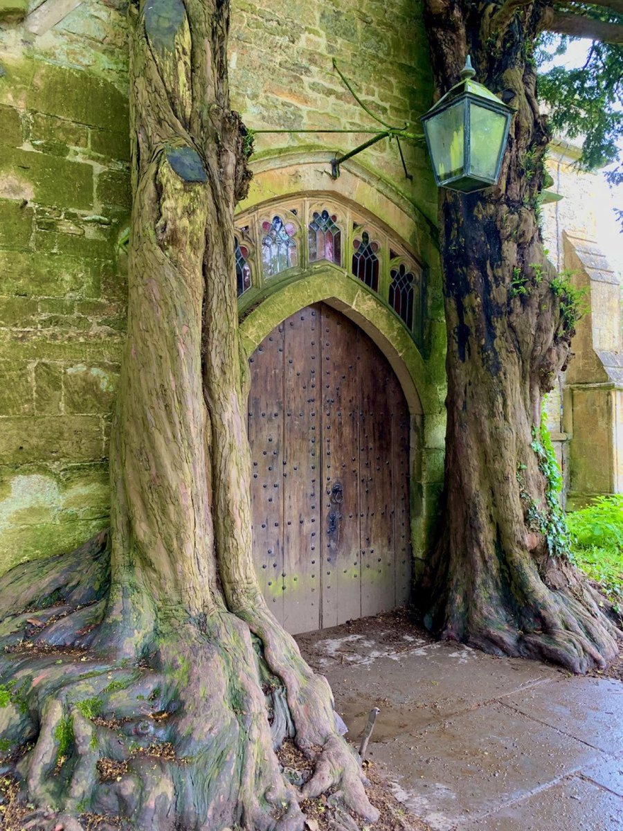 The 'Tolkien door' of St. Edward's Church, Gloucestershire, England.