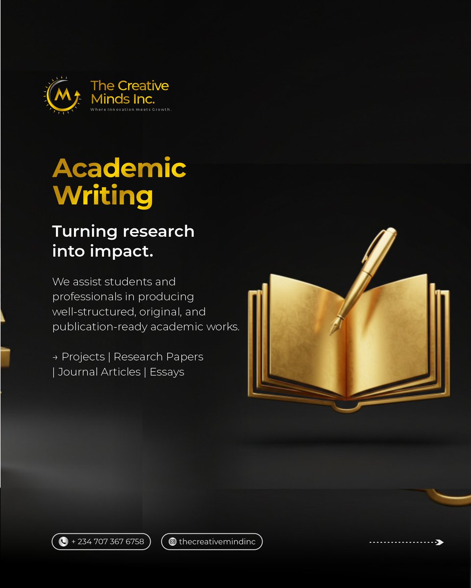 TheCreativ36678's tweet photo. From business proposals to term papers, we’ve got you covered! 
Let’s turn your ideas into impact. 

#TheCreativeMindsInc #BusinessWriting #AcademicWriting #ContentThatWorks #InnovationMeetsGrowth #ProfessionalWriting #WritersHub #SmartWriting #BusinessGrowth https://t.co/aYKCm01XoZ