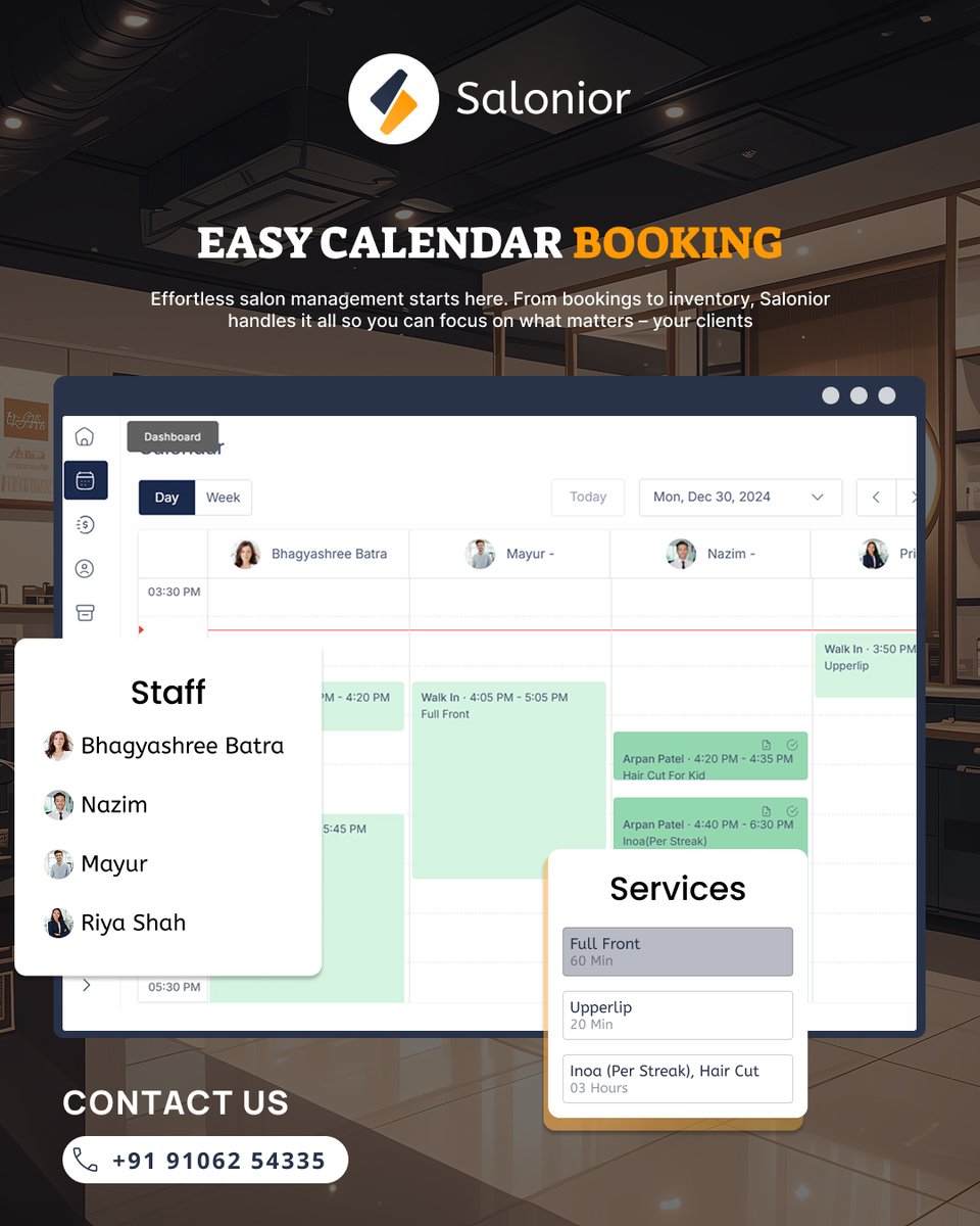 salonior's tweet photo. Easy Salon Management Starts Here! 📷📷
Manage everything in one place with Salonior — from calendar bookings to inventory, we make salon management simple and smooth.
#Salonior #SalonSoftware #SalonManagement #AppointmentBooking #SalonApp #SpaSoftware #SalonBusiness https://t.co/5PJmjMjCX2