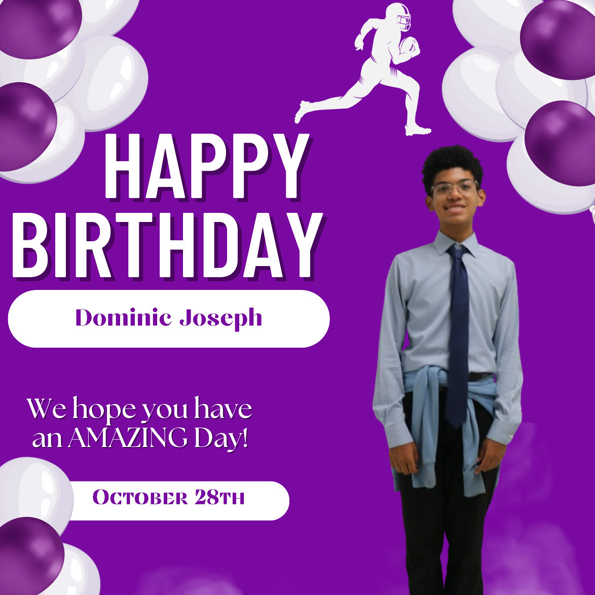 DianeCano's tweet image. Happy Birthday Shout Out to Dominic J., from Night Watch and Yearbook Staff!  We hope you have a wonderful day!  @ECISDtweets @_ECFootball @LegacyECISD @LMSKnights @larson_lms