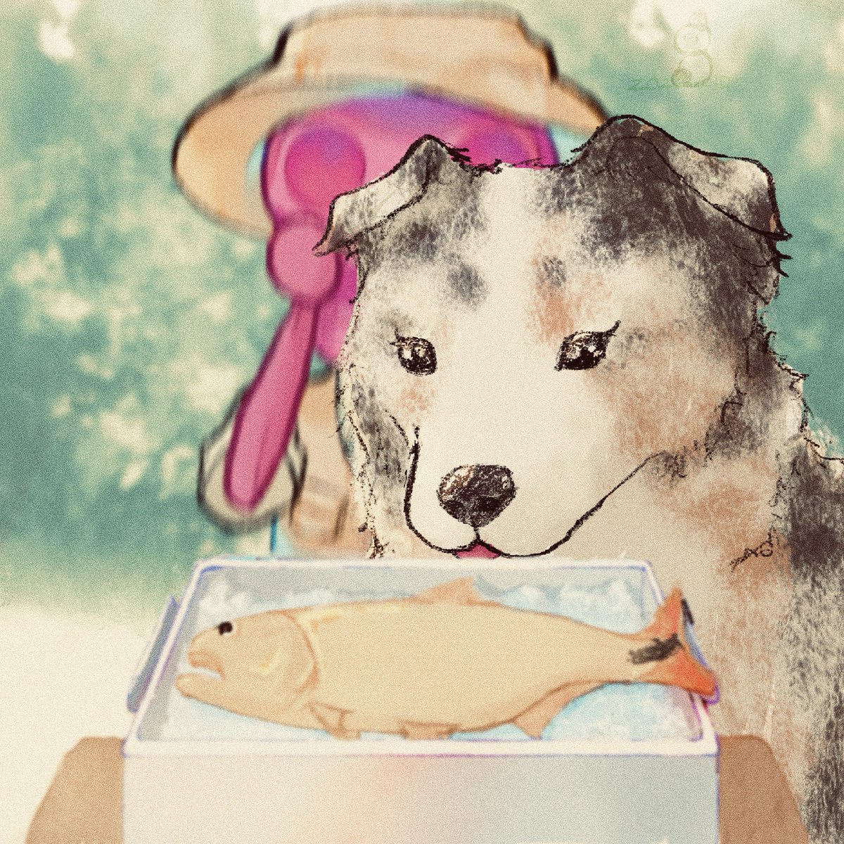 h2o2_223's tweet image. Loulou tried to stage a “perfect shot” with her tigerfish prop…
Then Kaptain showed up and blew her cover 💀🐕📸
#illustration #digitalart #Loulou #Kaptain #comic #funny #skullcharacter