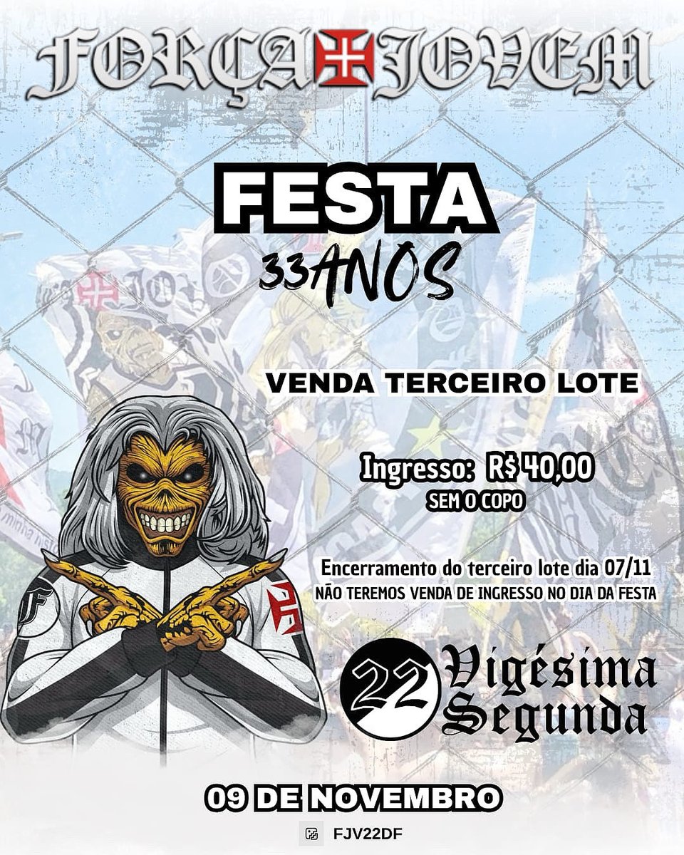 Festa 33 anos fjv22 

Data : 09 de novembro 

às 11:00

Local : lago norte 

Atrações : 
Grupo de pagode “pra sambá”🔥
Vinny swingueira🔥
Dj nilozika 🔥

Venda de bebidas no local 🍺
Chácara com piscina 🏊‍♂️ 
Local coberto ✅
Estrutura completa ✅