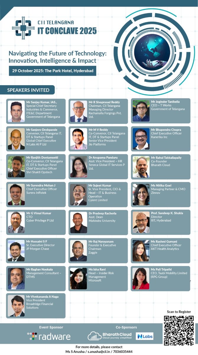 OpstechHQ's tweet image. Come, Catch us live at CII Telangana IT Conclave 2025 where our CEO, Mr. Ranjith Dontamsetti from @OpstechHQ , will be speaking🎤 tomorrow at The Park Hotel, Hyderabad. 

@FollowCII @CII4SR 

#Opstech #CIITelangana #ITConclave2025 #TechLeadership #Innovation