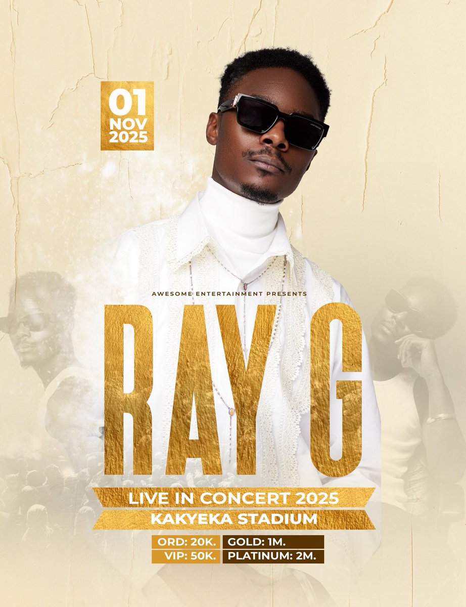 NatwijukaJim2's tweet photo. The wait is almost over bantumwe it's @Ray_G_official Live in Concert week!
This Saturday 1st November 2025, All roads lead to Kakyeka for a memorable, Unforgettable performances and Celebrations.
#Tuuzekakyeka https://t.co/ArUeNIrgHP