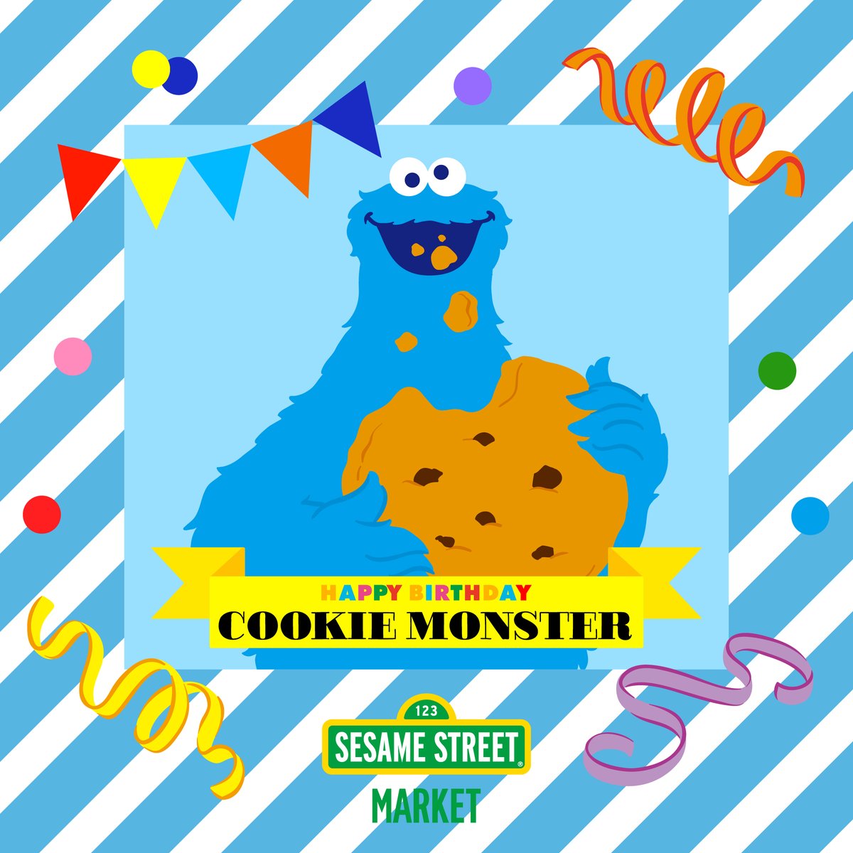 🌈 11/2 Happy Birthday Cookie Monster 🍪💙

クッキーをこよなく愛する、食いしんぼうでちょっぴりおちゃめなクッキーモンスター🎈
今日ももぐもぐ、あま～いクッキーを美味しそうにほおばっています😋🍽️