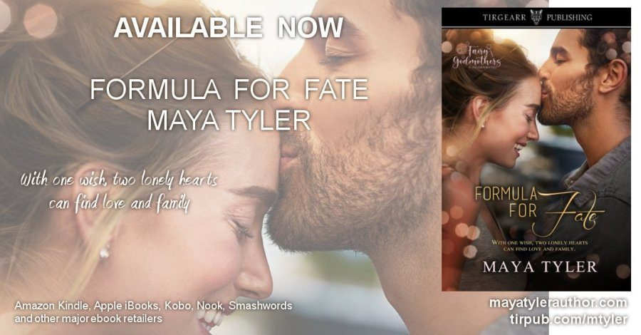 #Recommended!

FORMULA FOR FATE
#MayaTyler
Fairy Godmothers, Inc #2

With one wish, two lonely hearts can find love and family.

Avail at all ebook retailers. 99c thru Sunday, 2nd Nov.

Find all of Maya's other books here: tirpub.com/mtyler

#TirgearrTuesday
#AvailableNow