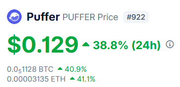 the ticker is $PUFFER