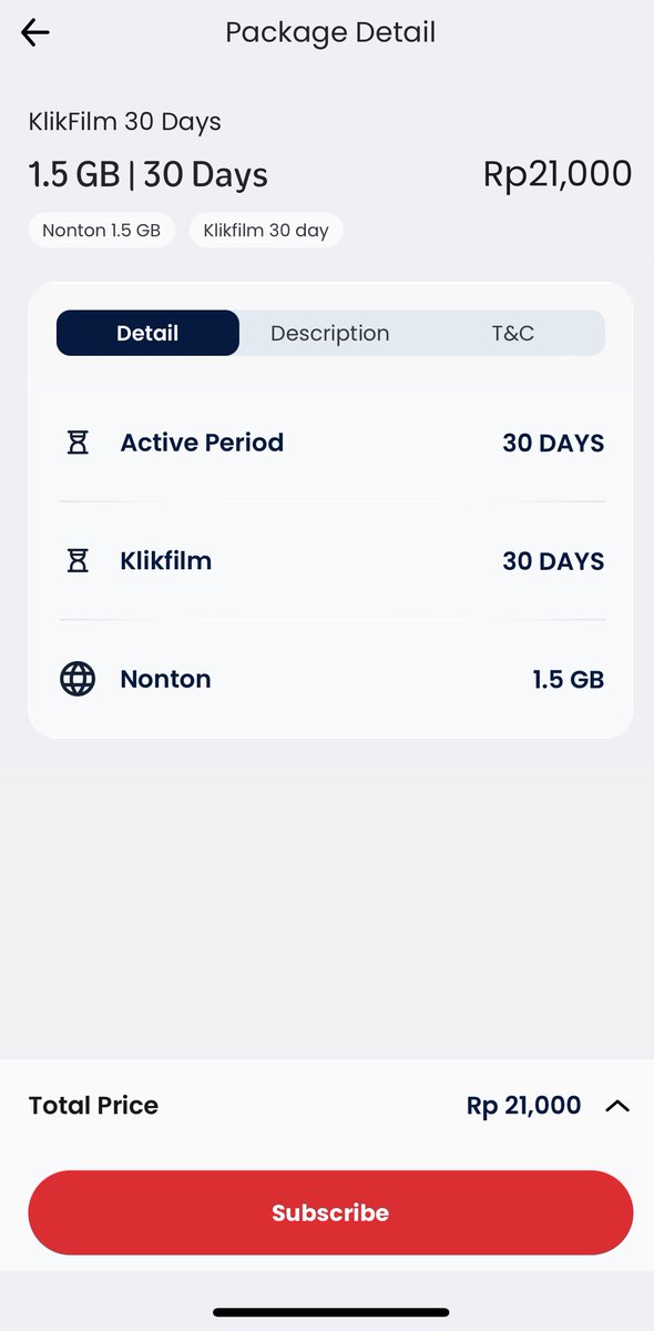 ndrandrii's tweet photo. @senjatanuklir Maaf, baru cek lagi ternyata sekarang 21rb/30hari.
2 bulan lalu masih 16rb. Belinya lewat MyTelkomsel, ya. https://t.co/uUVmMVC4Gc